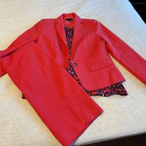 Ann Taylor coral red Women's Skirt Suit